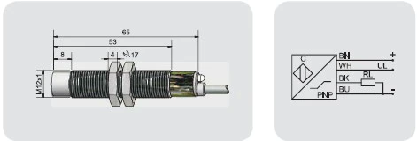 瑞奇能 KAS-80-A22-IL20/UL10 产品编码：KA1321 电容式接近开关-尺寸图