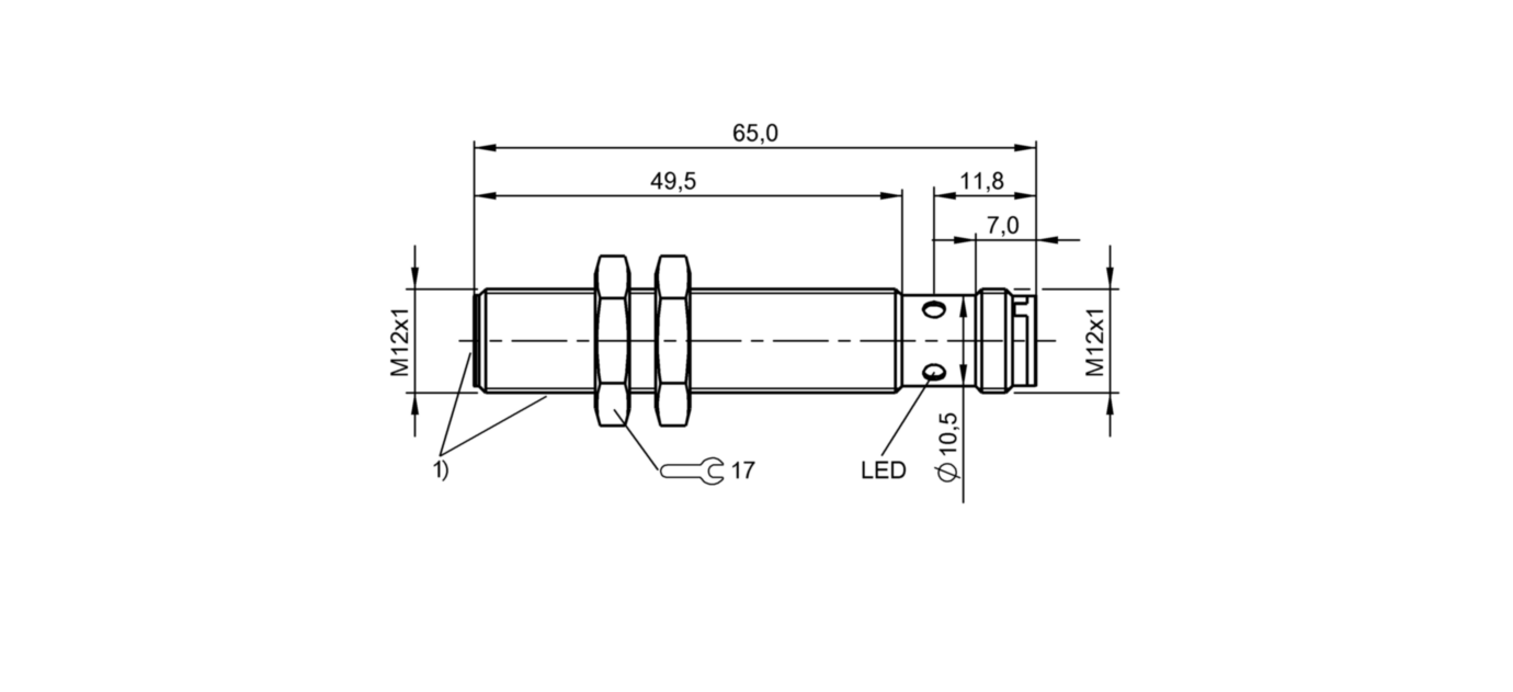 耐高压接近开关 BES M12EI-PSC40B-S04G-S 订货号：BES02NA-尺寸图