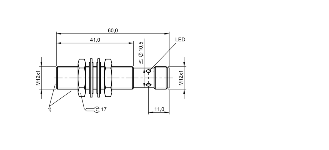 耐高压接近开关 BES M12EG1-PSC60Z-S04G-S11 订货号：BES02WH-尺寸图