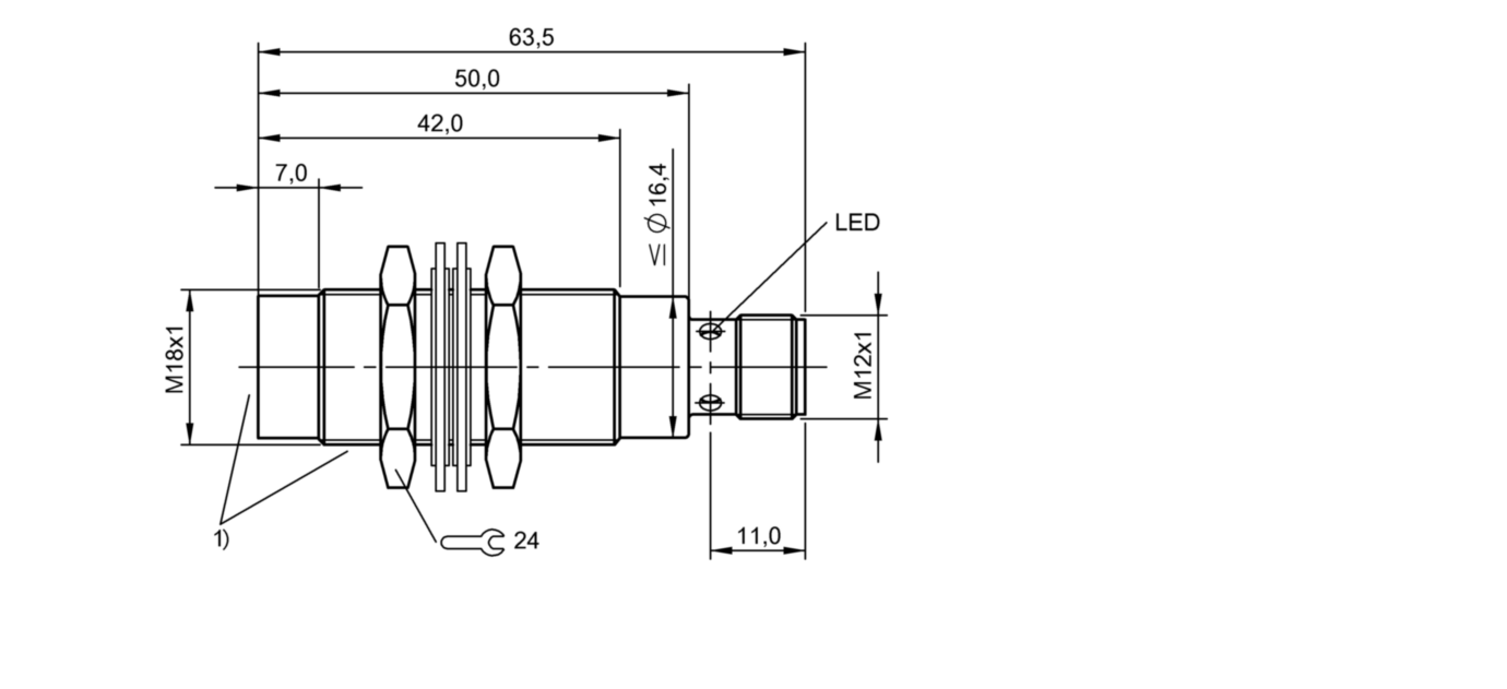 耐高压接近开关 BES M18EF1-NSC20F-S04G-S 订货号：BES02Y0-尺寸图