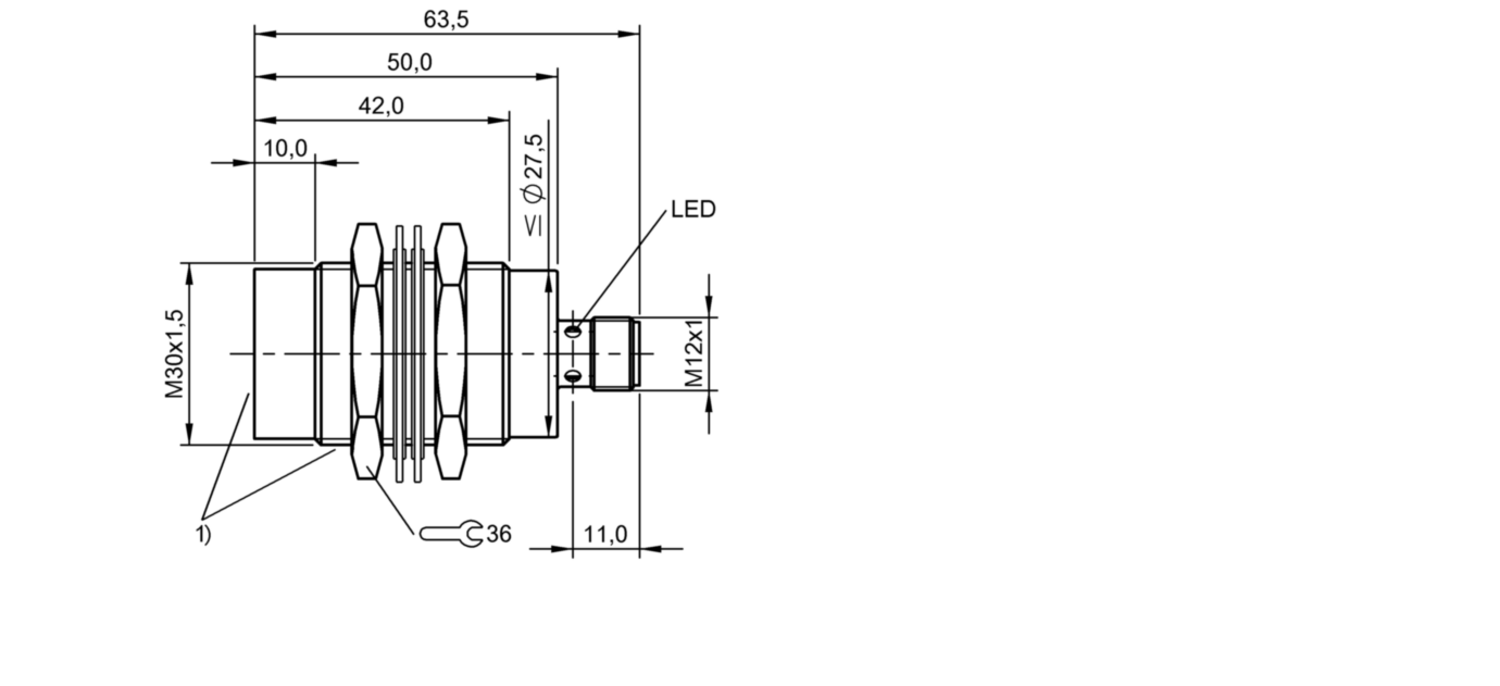 耐高压接近开关 BES M30EE1-PSC40F-S04G-S 订货号：BES02YC-尺寸图