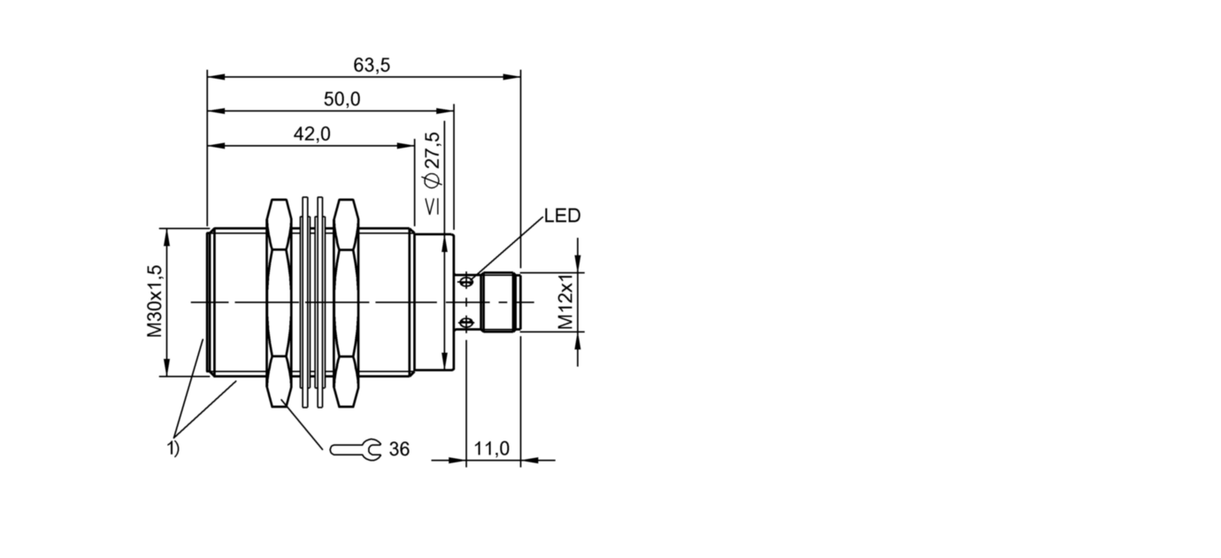 耐高压接近开关 BES M30EG1-PSC20Z-S04G-S11 订货号：BES02YF-尺寸图