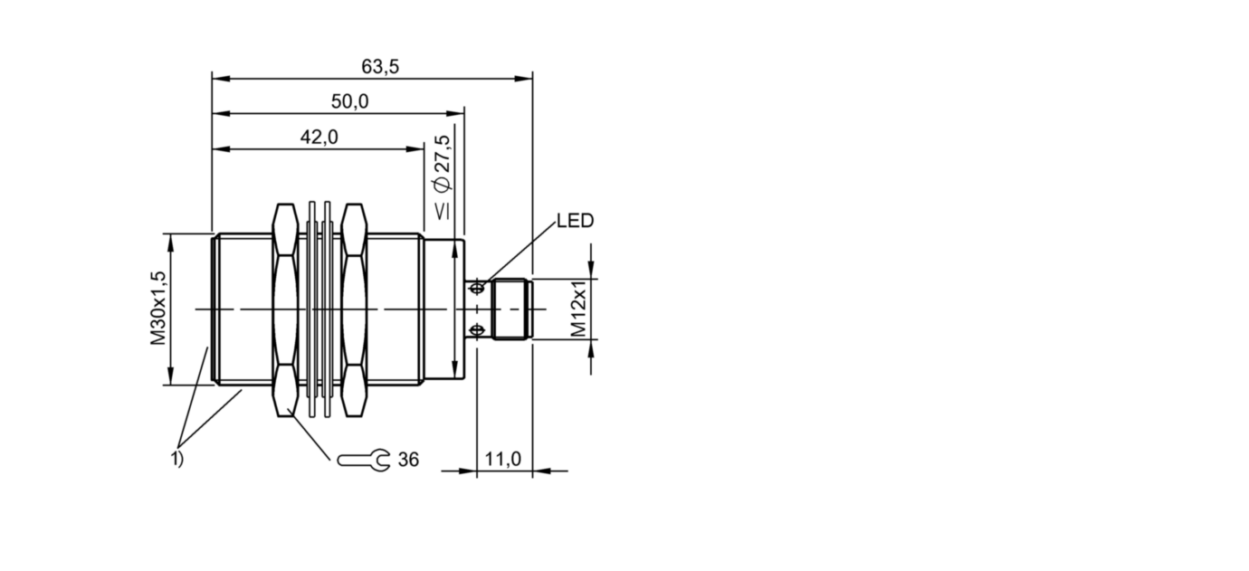 耐高压接近开关 BES M30EG1-PSC20Z-S04G-S12 订货号：BES03JK-尺寸图