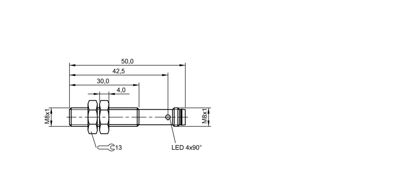 耐高压接近开关 BES M08EE1-PSC20B-S49G-S 订货号：BES03UY-尺寸图