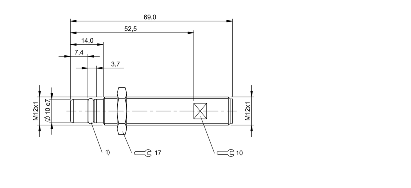 耐高压接近开关 BES 516-300-S281-S4-D 订货号：BHS0037-尺寸图