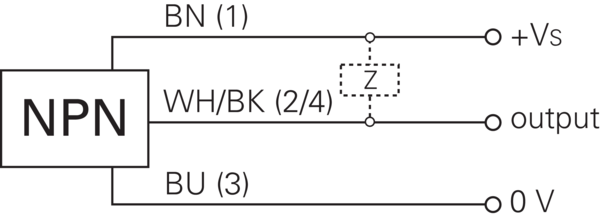 Baumer堡盟 IR12.P06S-F50.NC1Z.7BO 订购代码：11148466 电感式接近开关-接线图