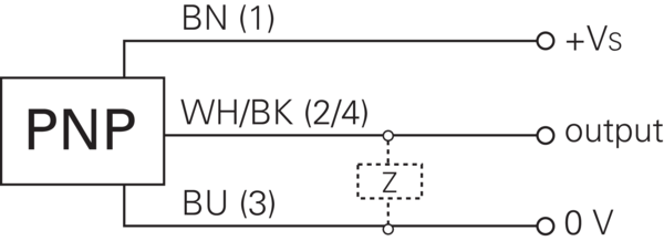 Baumer堡盟 IR12.P10S-N50.PC1Z.7BO 订购代码：11148654 电感式接近开关-接线图