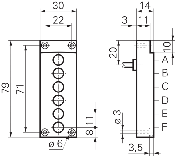 Baumer堡盟 ILFK 12P1501/I06 订购代码：10211800 电感式接近开关-尺寸图