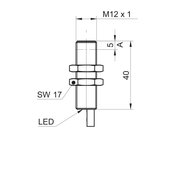 Baumer堡盟 IR12.P06S-F40.NO1Z.7BCV 订购代码：11148363 电感式接近开关-尺寸图
