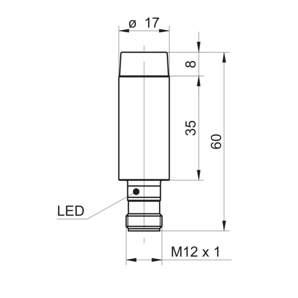 Baumer堡盟 IFBR 17P33T1/S14L-9 订购代码：11014605 电感式接近开关-尺寸图