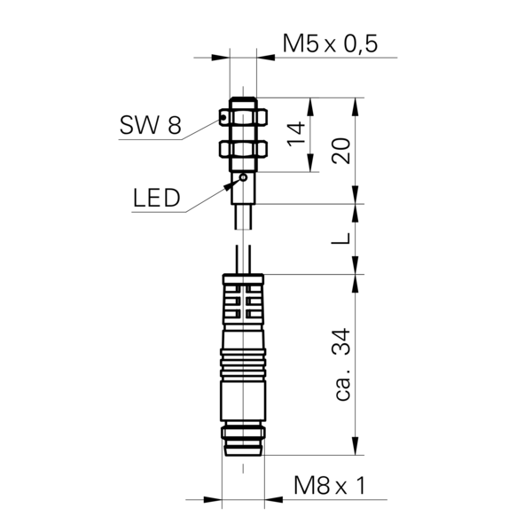 Baumer堡盟 IFRM 05N15A3/KS35PL 订购代码：10160288 电感式接近开关-尺寸图