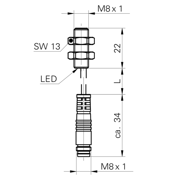 Baumer堡盟 IFRM 08P3713/KS35L 订购代码：10160312 电感式接近开关-尺寸图