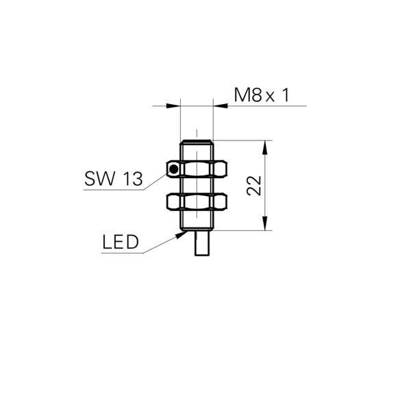 Baumer堡盟 IFRM 08P1713/L 订购代码：10230288 电感式接近开关-尺寸图