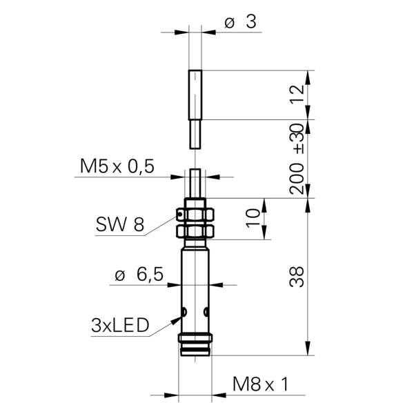 Baumer堡盟 IFRM 03N1505/CS35L 订购代码：10140295 电感式接近开关-尺寸图