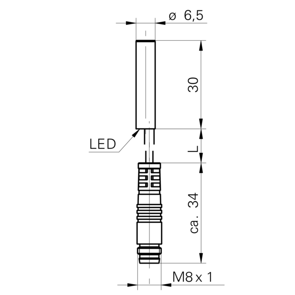 Baumer堡盟 IFRM 06N3701/KS35L 订购代码：10160299 电感式接近开关-尺寸图