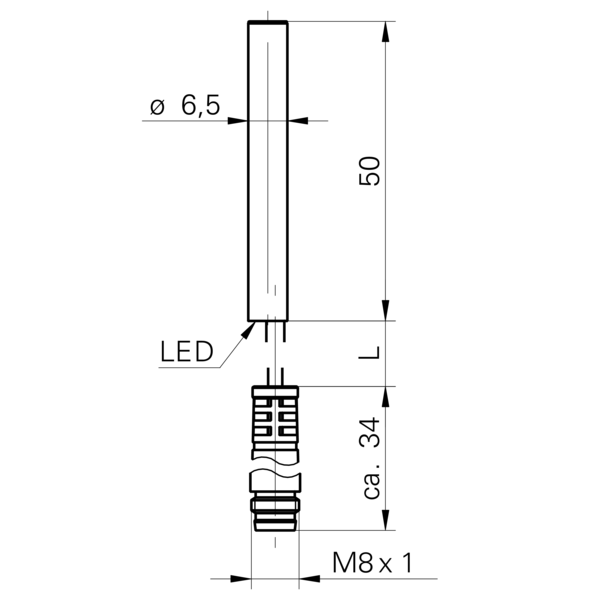 Baumer堡盟 IFRM 06P37A4/KS35L 订购代码：10160308 电感式接近开关-尺寸图