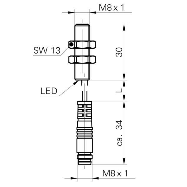 Baumer堡盟 IFRM 08N1701/KS35L 订购代码：10160313 电感式接近开关-尺寸图