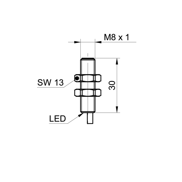 Baumer堡盟 IFRM 08P3701/L 订购代码：10213206 电感式接近开关-尺寸图