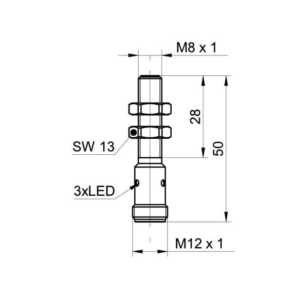 Baumer堡盟 IFRM 08N3703/S14L 订购代码：10229417 电感式接近开关-尺寸图