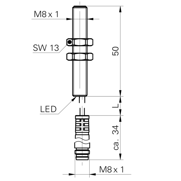 Baumer堡盟 IFRM 08P37A4/KS35L 订购代码：10160324 电感式接近开关-尺寸图