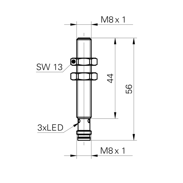 Baumer堡盟 IFRM 08N37A4/S35L 订购代码：10160257 电感式接近开关-尺寸图