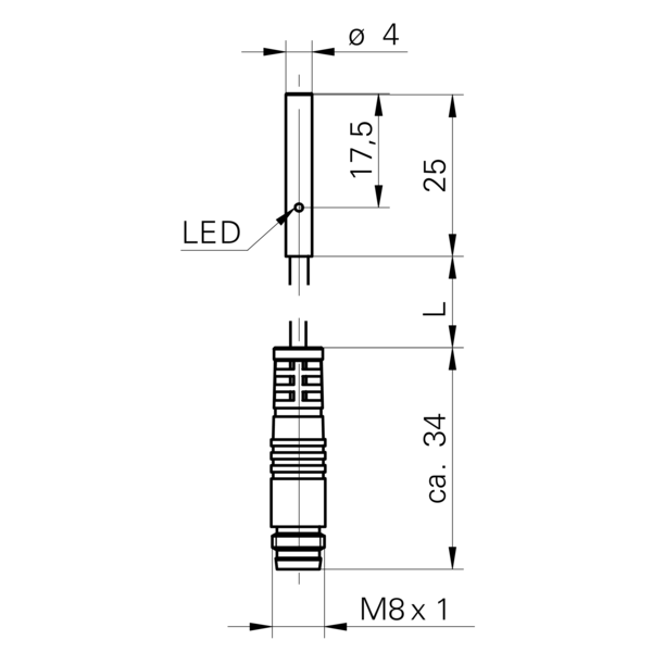 Baumer堡盟 IFRM 04P37A1/KS35PL 订购代码：11082458 电感式接近开关-尺寸图