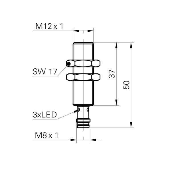 Baumer堡盟 IFRM 12P3701/S35L 订购代码：10225153 电感式接近开关-尺寸图