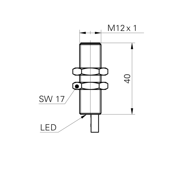Baumer堡盟 IFRM 12P1702/L 订购代码：10214390 电感式接近开关-尺寸图