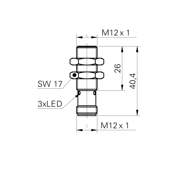 Baumer堡盟 IFRM 12P1703/S14L 订购代码：10228612 电感式接近开关-尺寸图