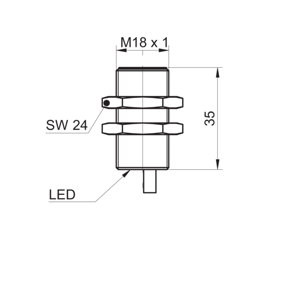 Baumer堡盟 IFRM 18N17A5/L 订购代码：11078679 电感式接近开关-尺寸图