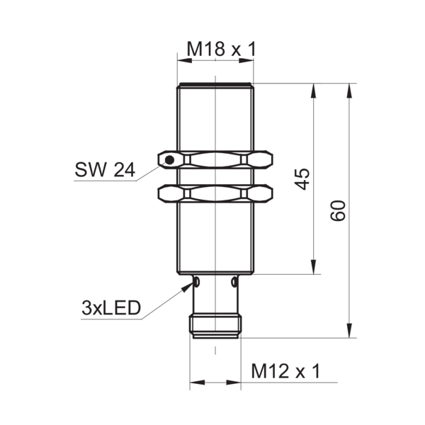 Baumer堡盟 IFRM 18N17M1/S14L 订购代码：11013675 电感式接近开关-尺寸图