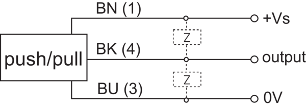 Baumer堡盟 CFDK 25G3125/LN1 订购代码：11093422 电容式接近开关-接线图