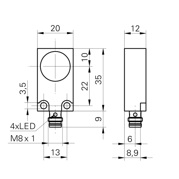 Baumer堡盟 CFDM 20N3500/S35L 订购代码：10119701 电容式接近开关-尺寸图