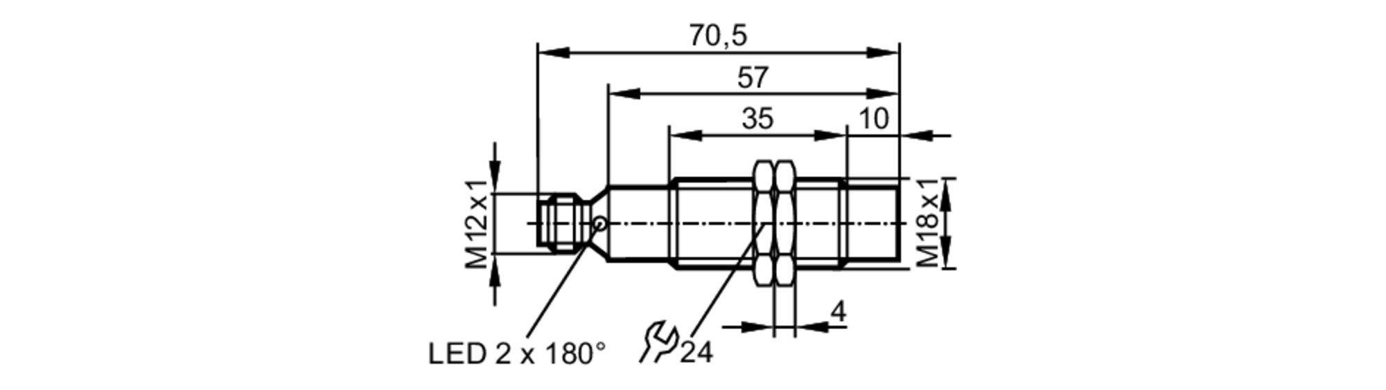 易福门电感式安全接近开关 GG711S 订货号：GIGA4008-2PS/SIL2/V4A/US-尺寸图