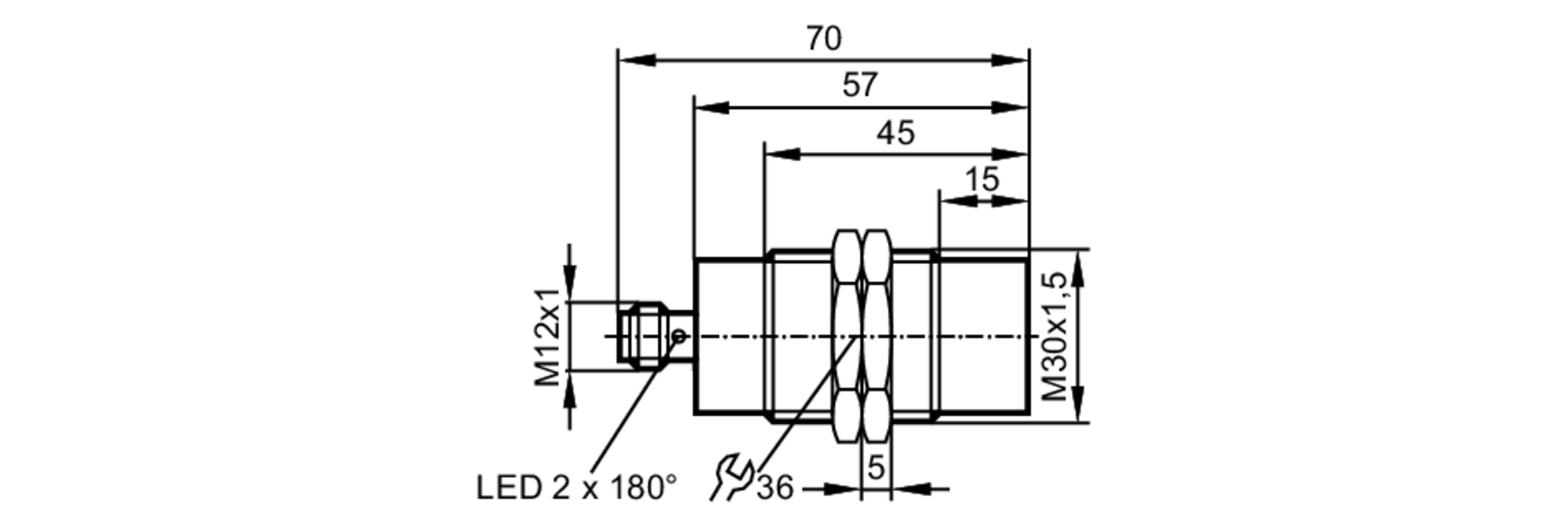 易福门电感式安全接近开关 GI711S 订货号：GIIA4015-2PS/SIL2/V4A/US-尺寸图