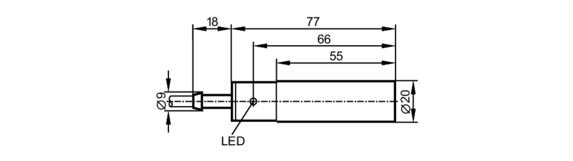 易福门电感式接近开关 IA0066 订货号：IA-2010-ABOA/RT-尺寸图