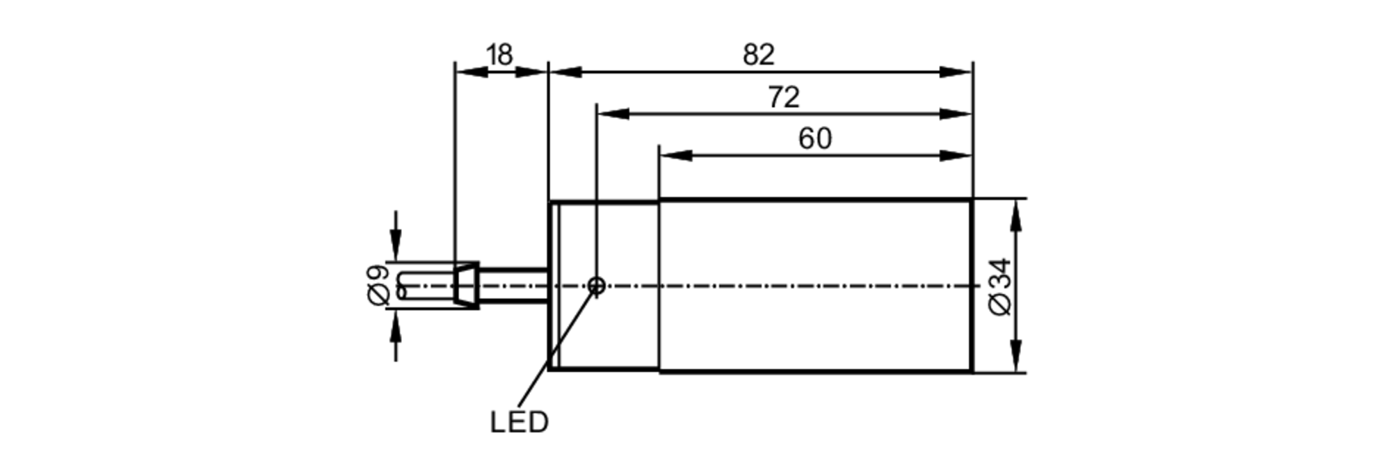 易福门电感式接近开关 IB5138 订货号：IB-3020-BPKG/55V-尺寸图