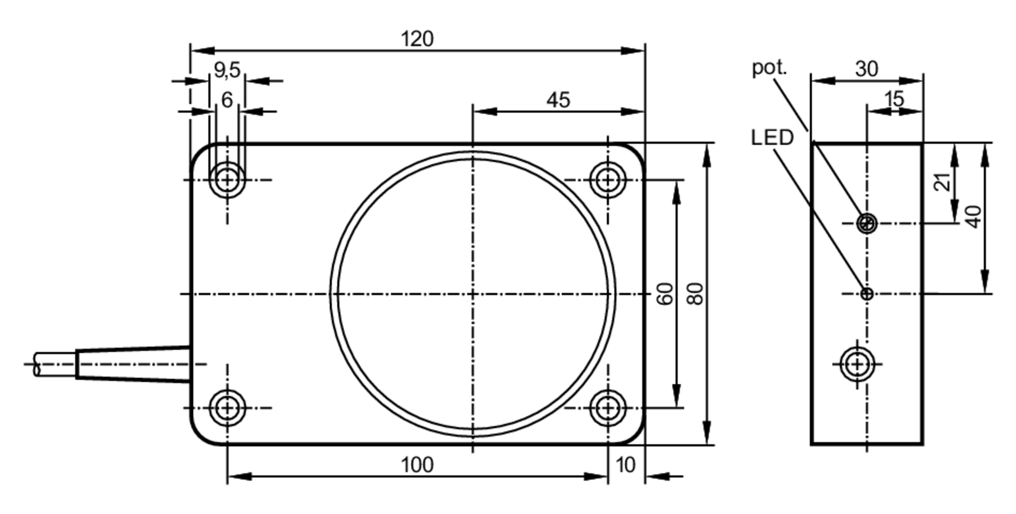 易福门电感式接近开关 ID0016 订货号：ID-2050-ABOA/6M-尺寸图