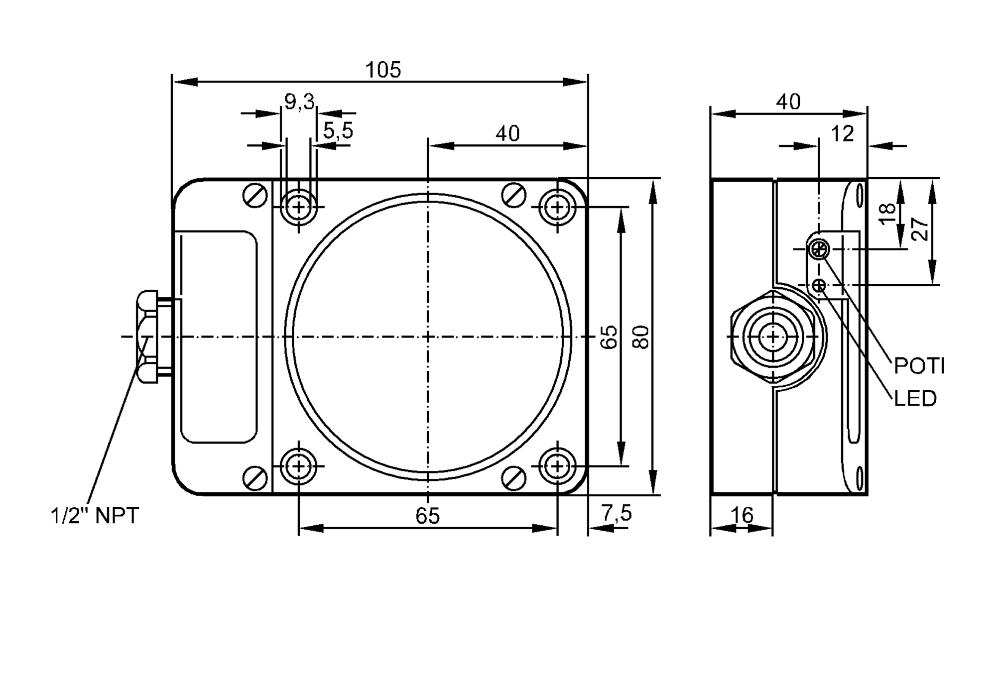 易福门电感式接近开关 ID0036 订货号：IDE2060-FBOA/NPT/RT-尺寸图