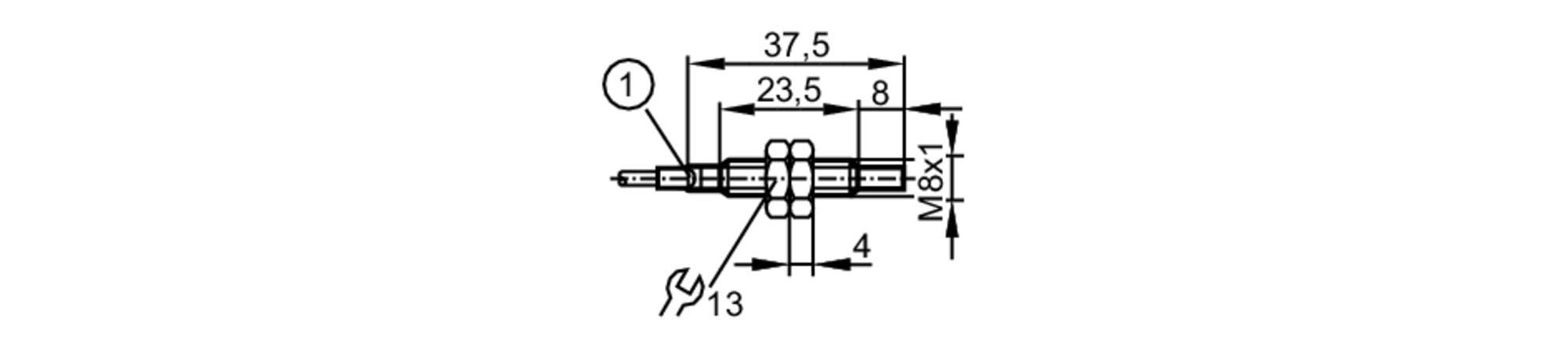 易福门电感式接近开关 IES205 订货号：IEB3006-APKG/V4A/K1/2M/PUR-尺寸图