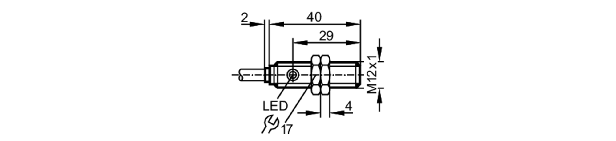 易福门电感式接近开关 IF5720 订货号：IFB2002-ARKG/UP-尺寸图