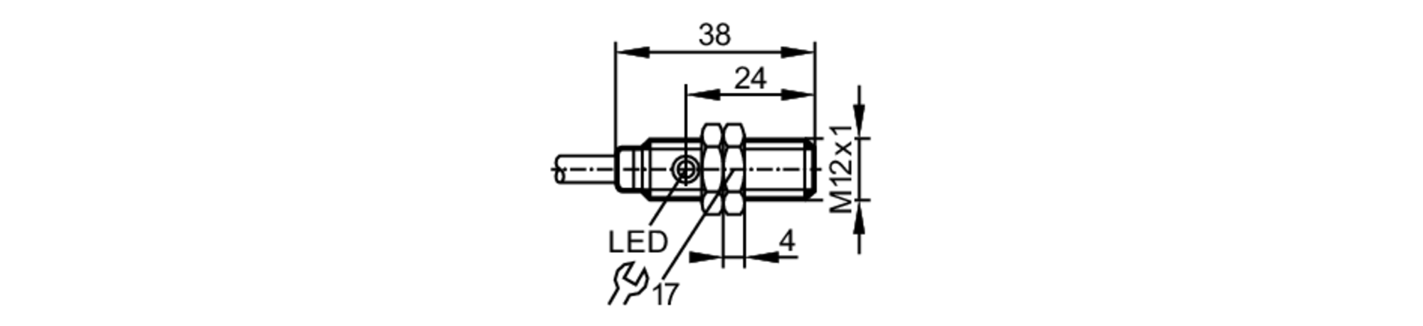 易福门电感式接近开关 IF6041 订货号：IFB3002-BPKG/0,8M/ZH-尺寸图