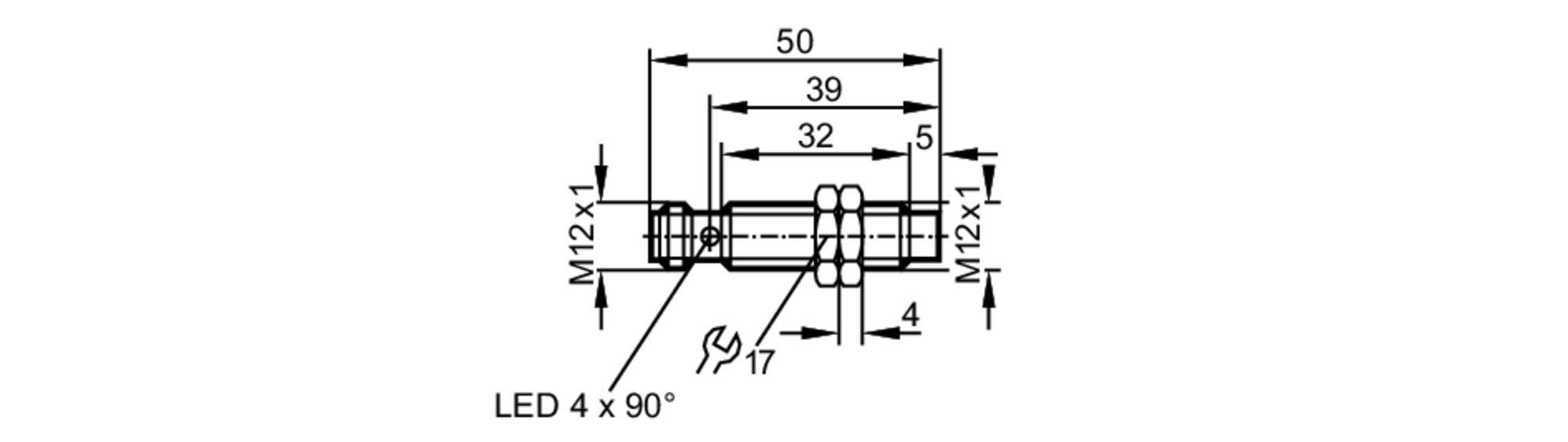 易福门电感式接近开关 IFS203 订货号：IFB2007-ARKG/M/US-104-ARS-尺寸图