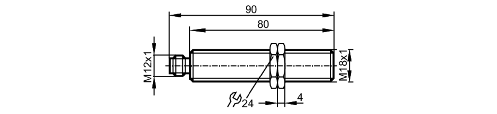 易福门电感式接近开关 IG5927 订货号：IGA3005-BPKG/V4A/US-100-DPS/OL-尺寸图