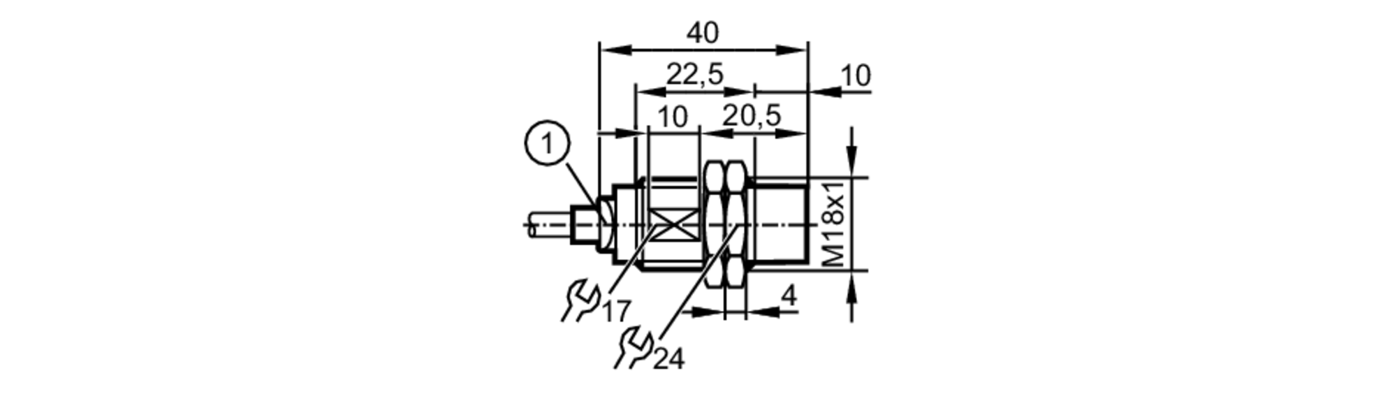 易福门电感式接近开关 IGS703 订货号：IGB3012-ANKG/2M/PUR-尺寸图