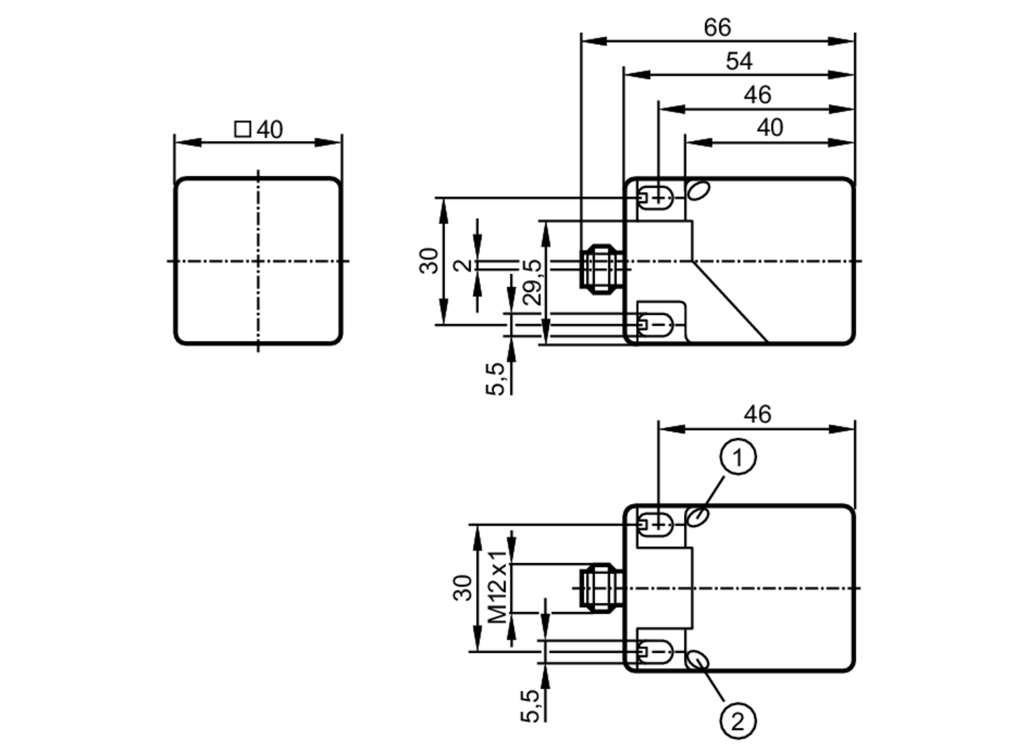 易福门电感式接近开关 IM5119 订货号：IMC3020UBPKG/K1/SC/US-100-DPS-尺寸图