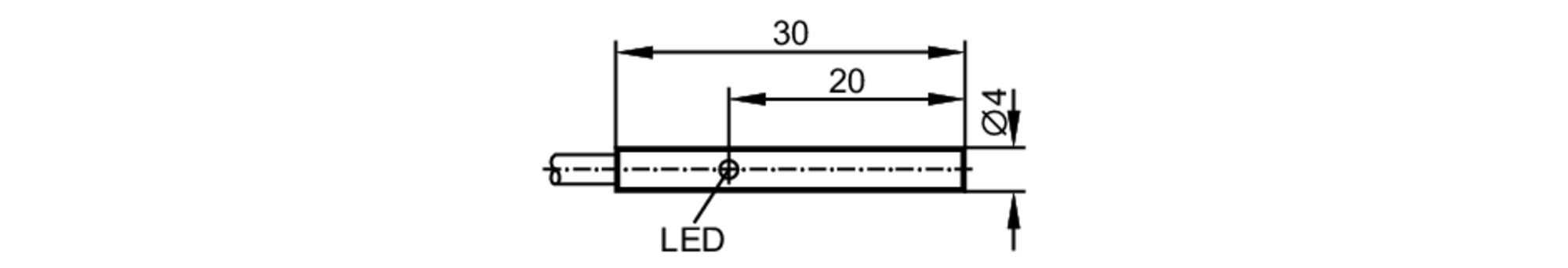 易福门电感式接近开关 IZ5026 订货号：IZB30,8-BPKG/V2A-尺寸图