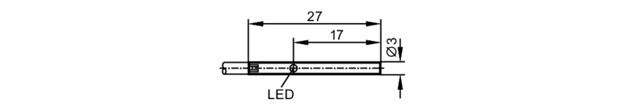 易福门电感式接近开关 IZ5048 订货号：IZ93001-BPKG/2M PVC-尺寸图
