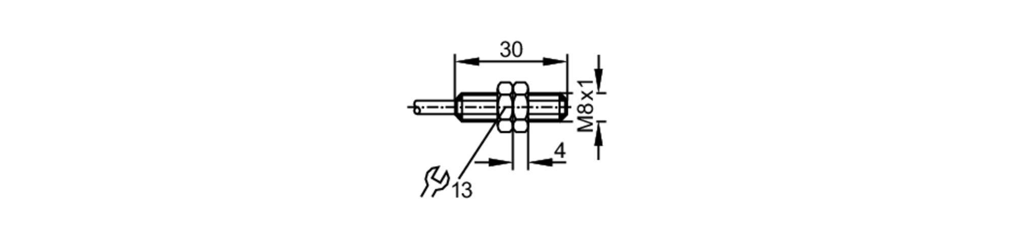 易福门电感式接近开关 NE5001 订货号：IEA2001-N/1D/1G-尺寸图