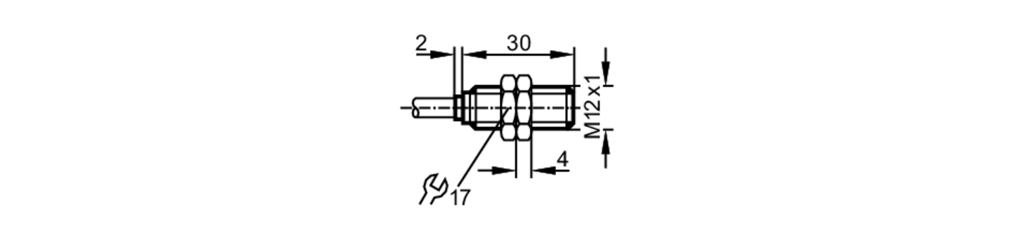 易福门电感式接近开关 NF5012 订货号：IFA2002-N/6M/1D/1G-尺寸图